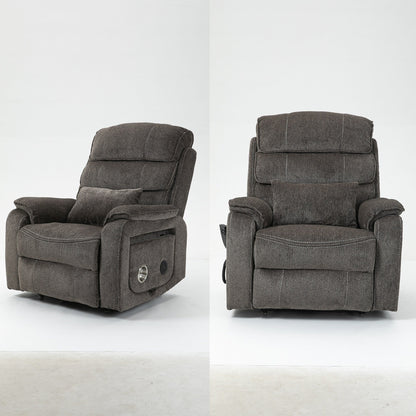 Fauteuil inclinable électrique surdimensionné avec massage thermique, 180° en position allongée