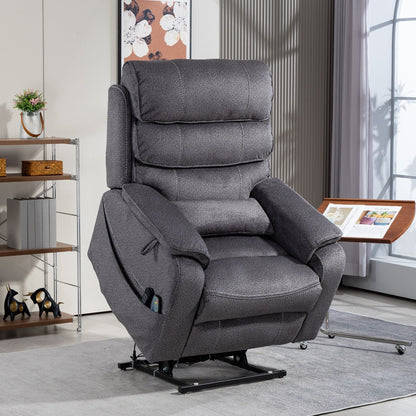 Fauteuil inclinable électrique surdimensionné avec massage thermique, 180° en position allongée