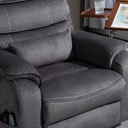Fauteuil inclinable électrique surdimensionné avec massage thermique, 180° en position allongée