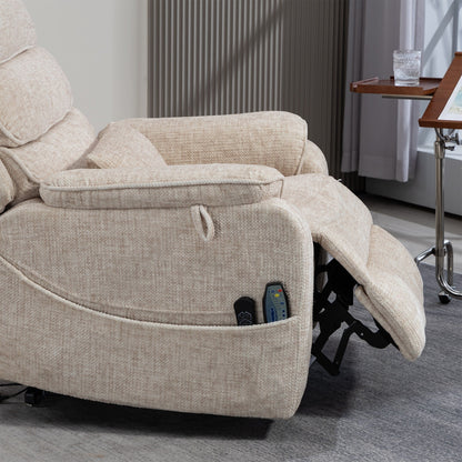 Fauteuil inclinable électrique surdimensionné avec massage thermique, 180° en position allongée