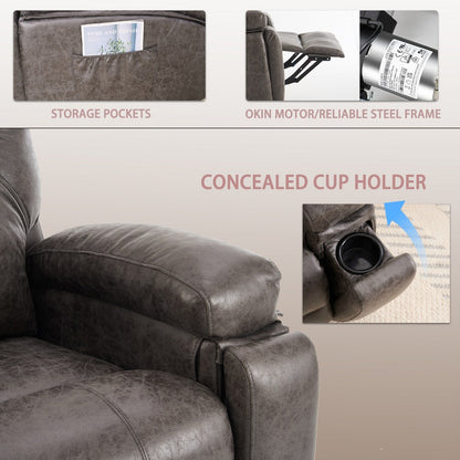 Fauteuil inclinable électrique surdimensionné avec moteur silencieux et massage