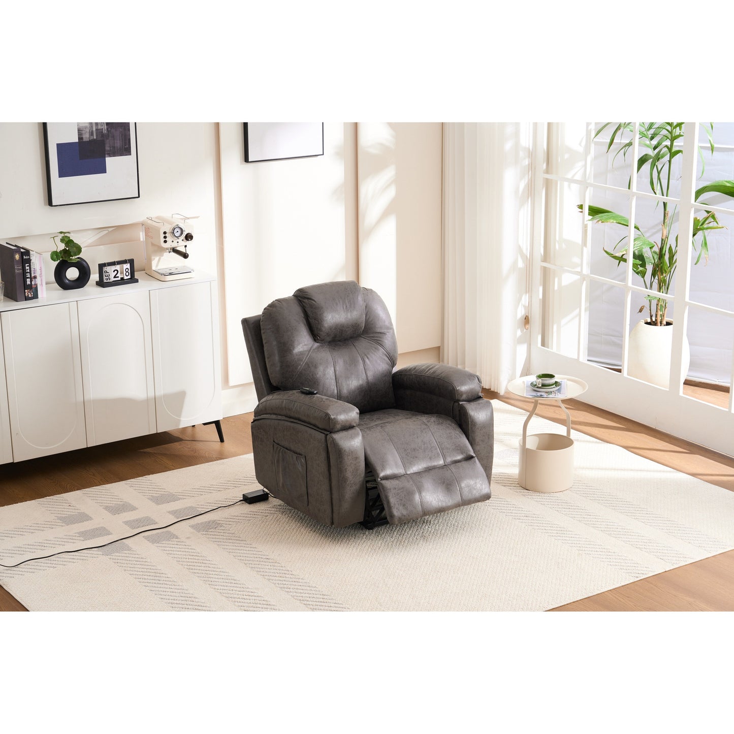 Fauteuil inclinable électrique surdimensionné avec moteur silencieux et massage