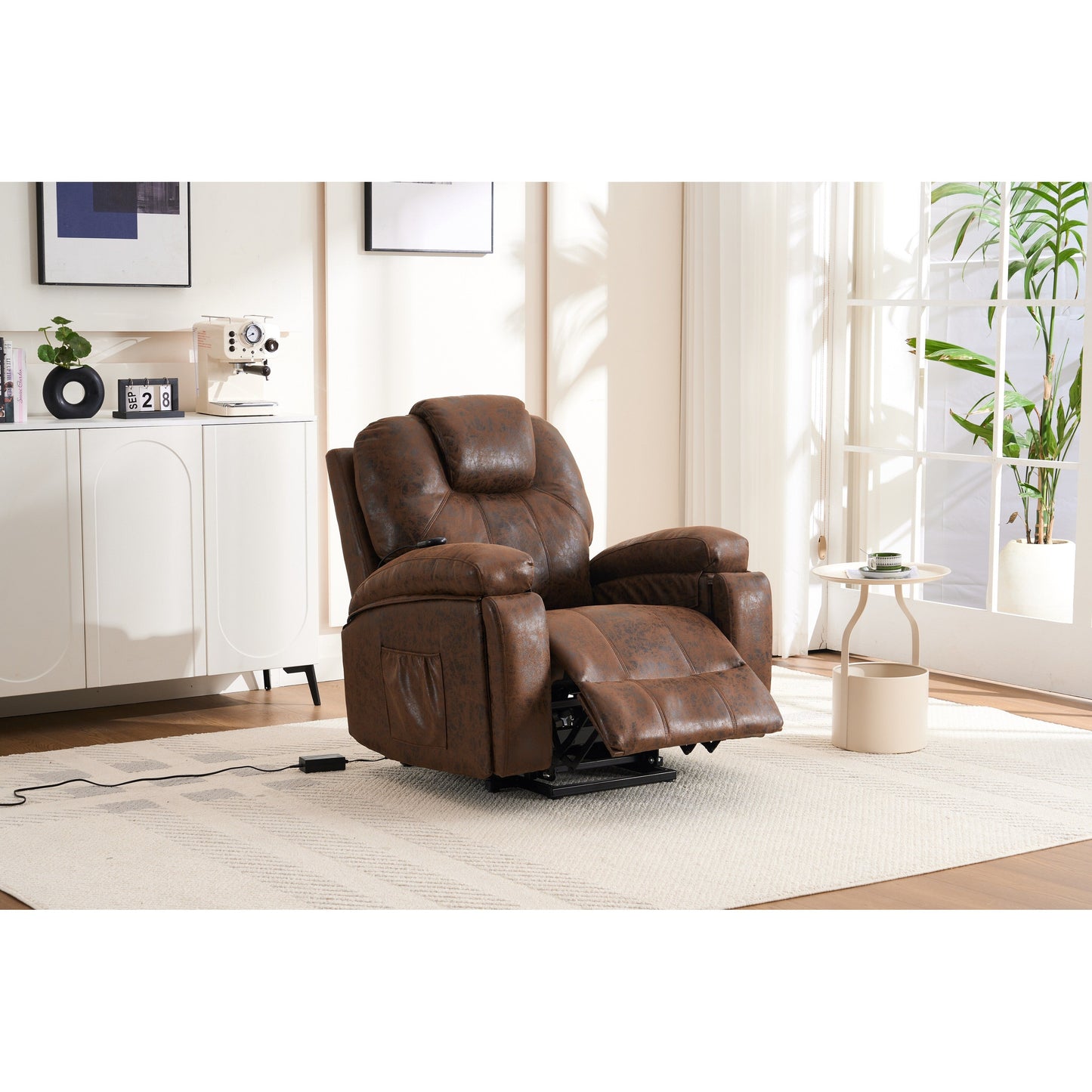 Fauteuil inclinable électrique surdimensionné avec moteur silencieux et massage