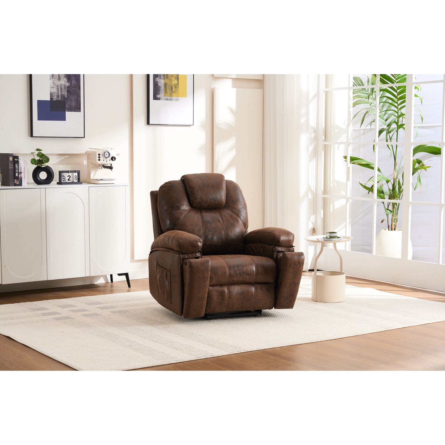 Fauteuil inclinable électrique surdimensionné avec moteur silencieux et massage