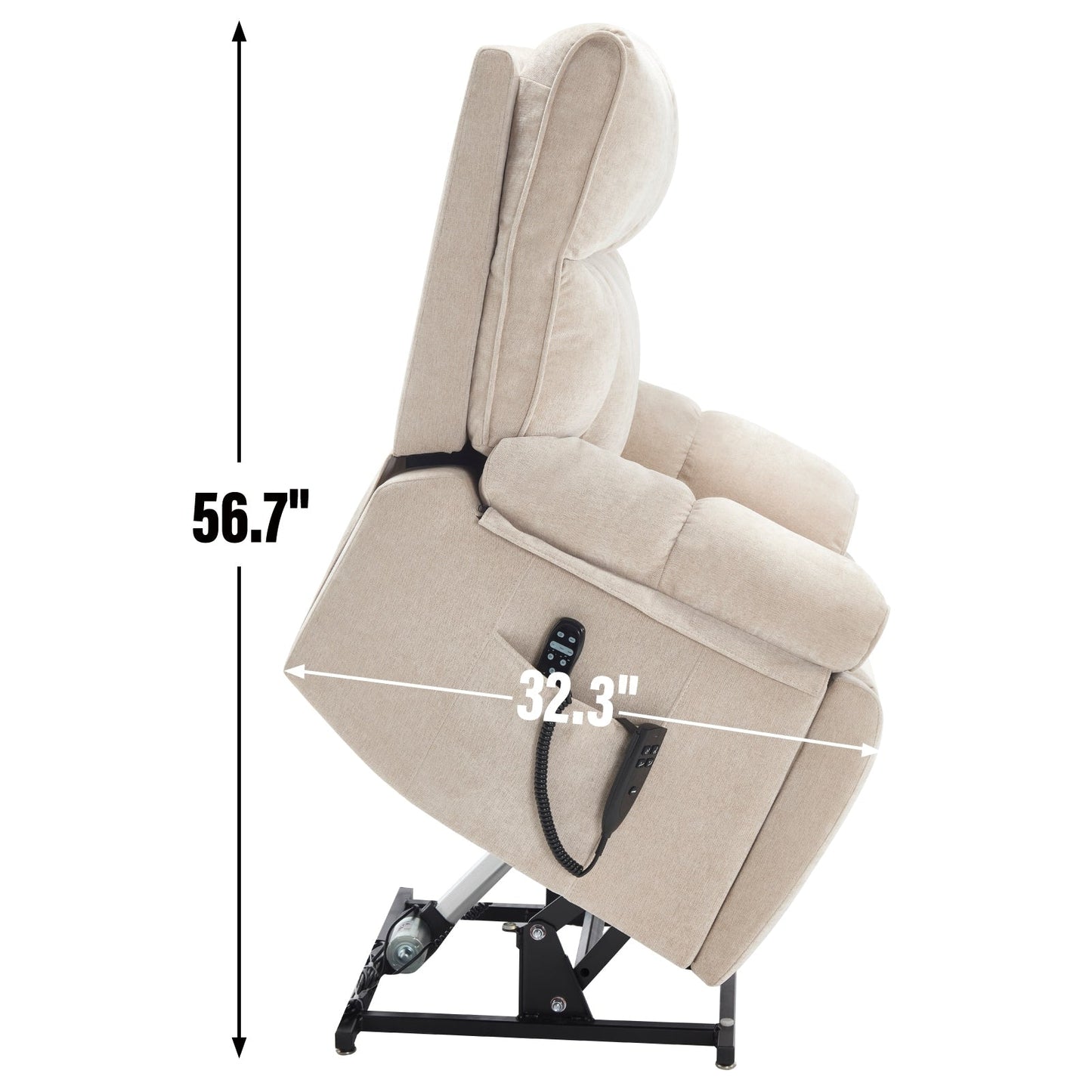 Fauteuil inclinable électrique surdimensionné avec deux moteurs, fonctions de chauffage et de massage, inclinaison à positions infinies, porte-gobelets dissimulés