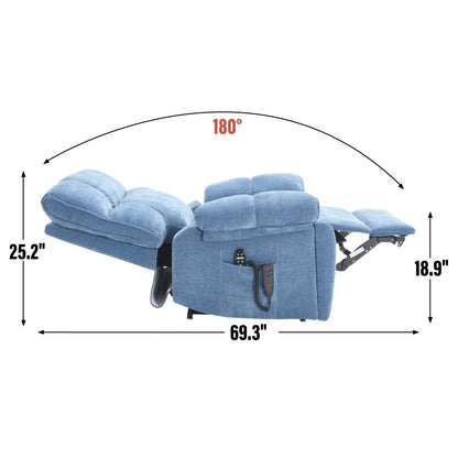 Fauteuil inclinable électrique surdimensionné avec deux moteurs, fonctions de chauffage et de massage, inclinaison à positions infinies, porte-gobelets dissimulés