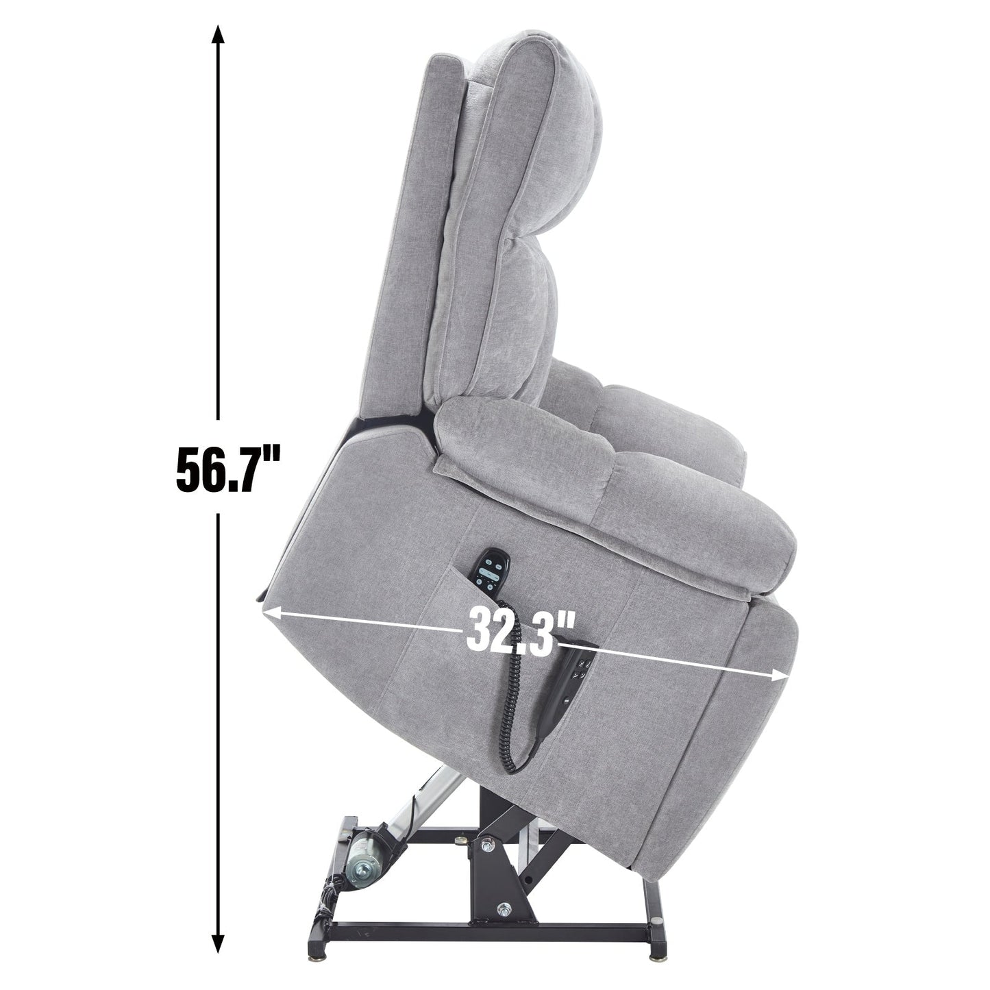 Fauteuil inclinable électrique surdimensionné avec deux moteurs, fonctions de chauffage et de massage, inclinaison à positions infinies, porte-gobelets dissimulés