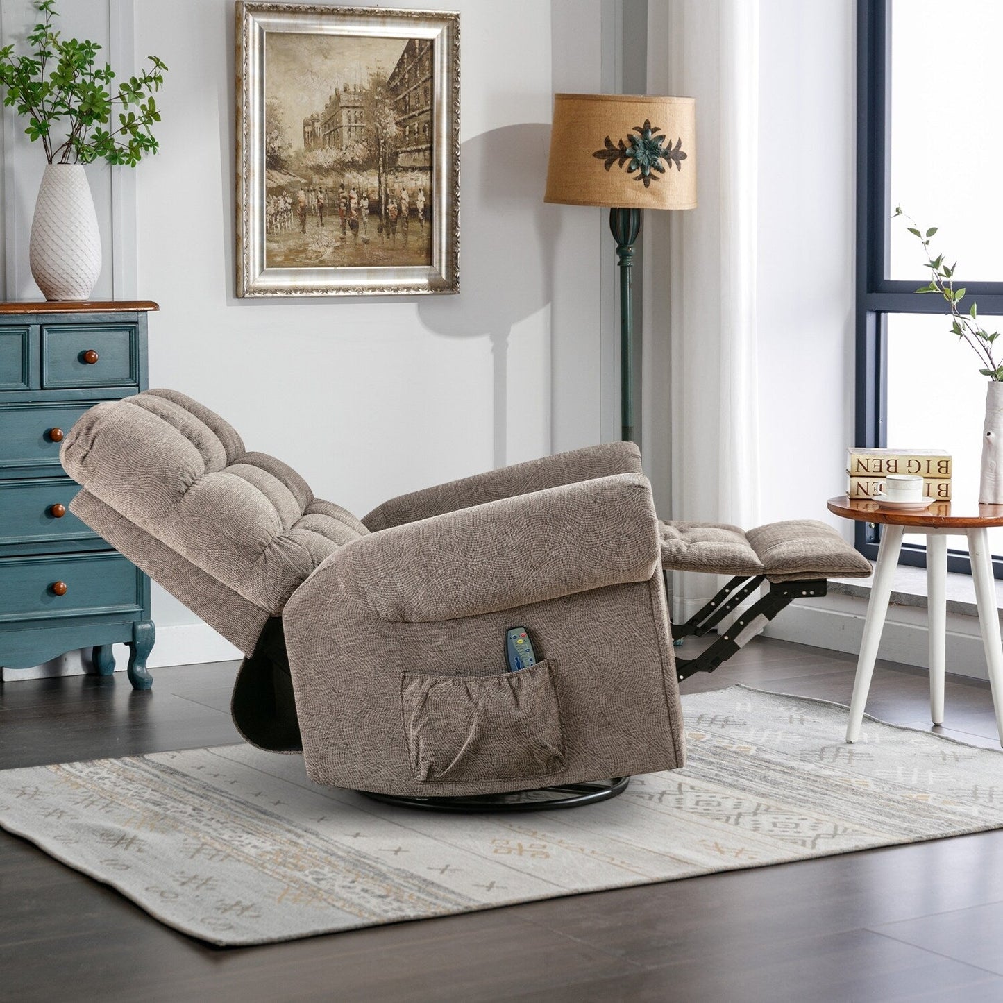 Fauteuils inclinables pivotants surdimensionnés à bascule manuels pour hommes de grande taille