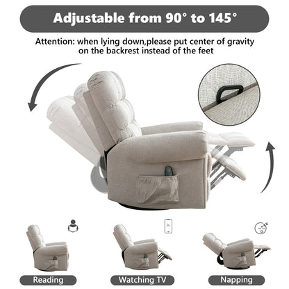 Fauteuils inclinables pivotants surdimensionnés à bascule manuels pour hommes de grande taille