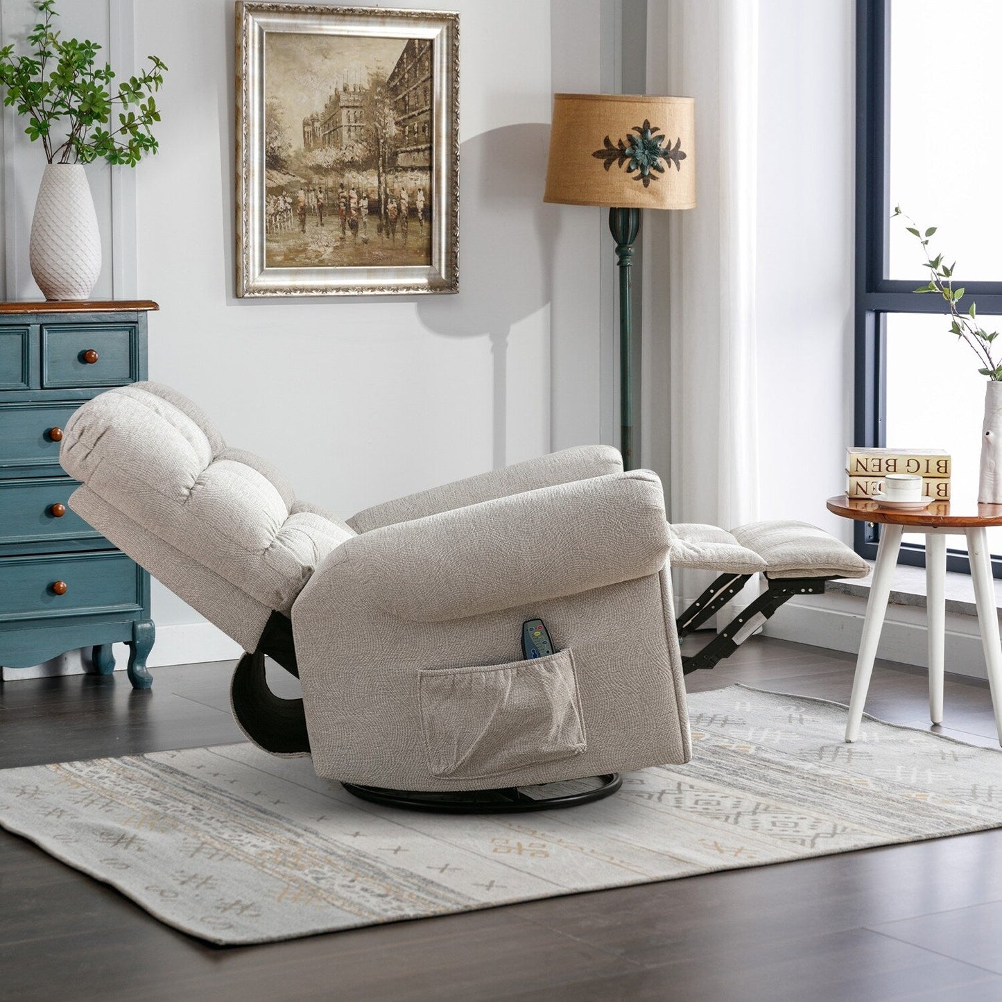 Fauteuils inclinables pivotants surdimensionnés à bascule manuels pour hommes de grande taille