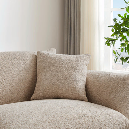 Canapé Sherpa surdimensionné - Structure en bois massif et 2 oreillers