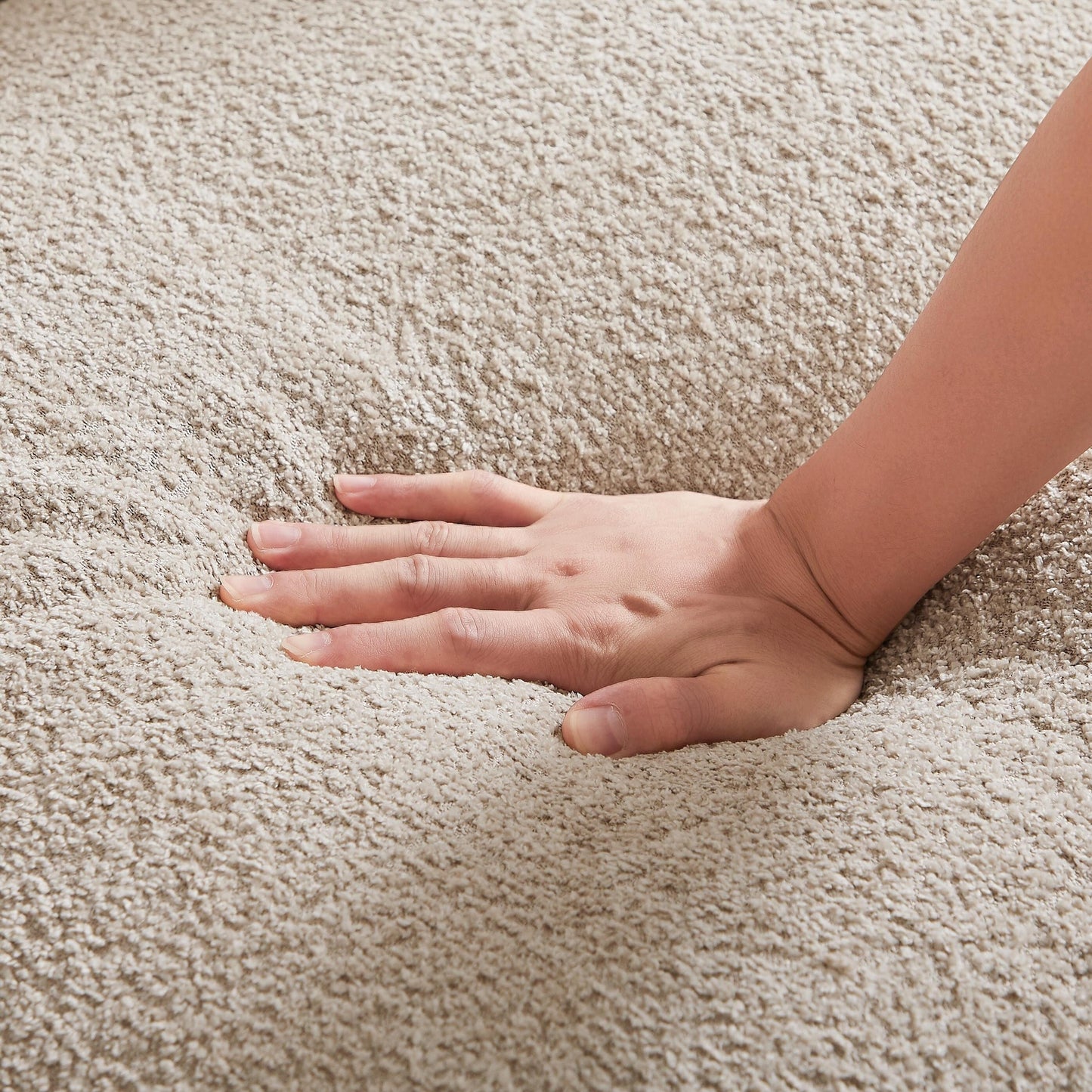 Canapé Sherpa surdimensionné - Structure en bois massif et 2 oreillers