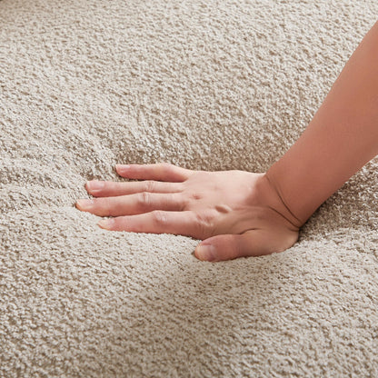 Canapé Sherpa surdimensionné - Structure en bois massif et 2 oreillers