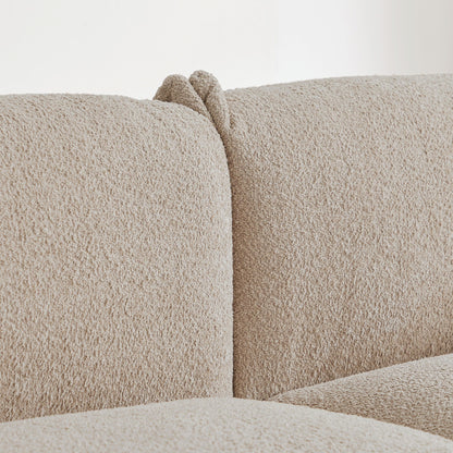 Canapé Sherpa surdimensionné - Structure en bois massif et 2 oreillers