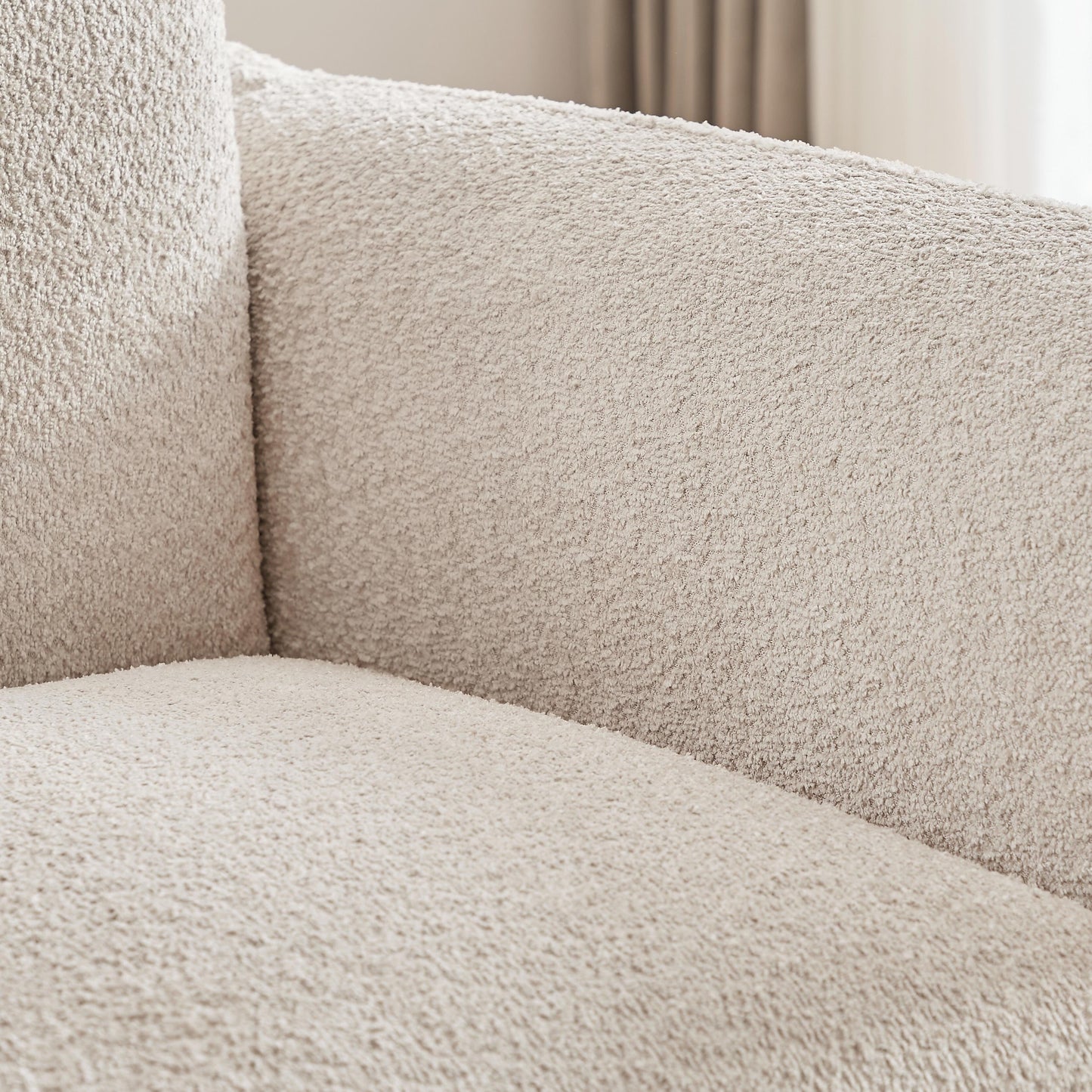 Canapé Sherpa surdimensionné - Structure en bois massif et 2 oreillers