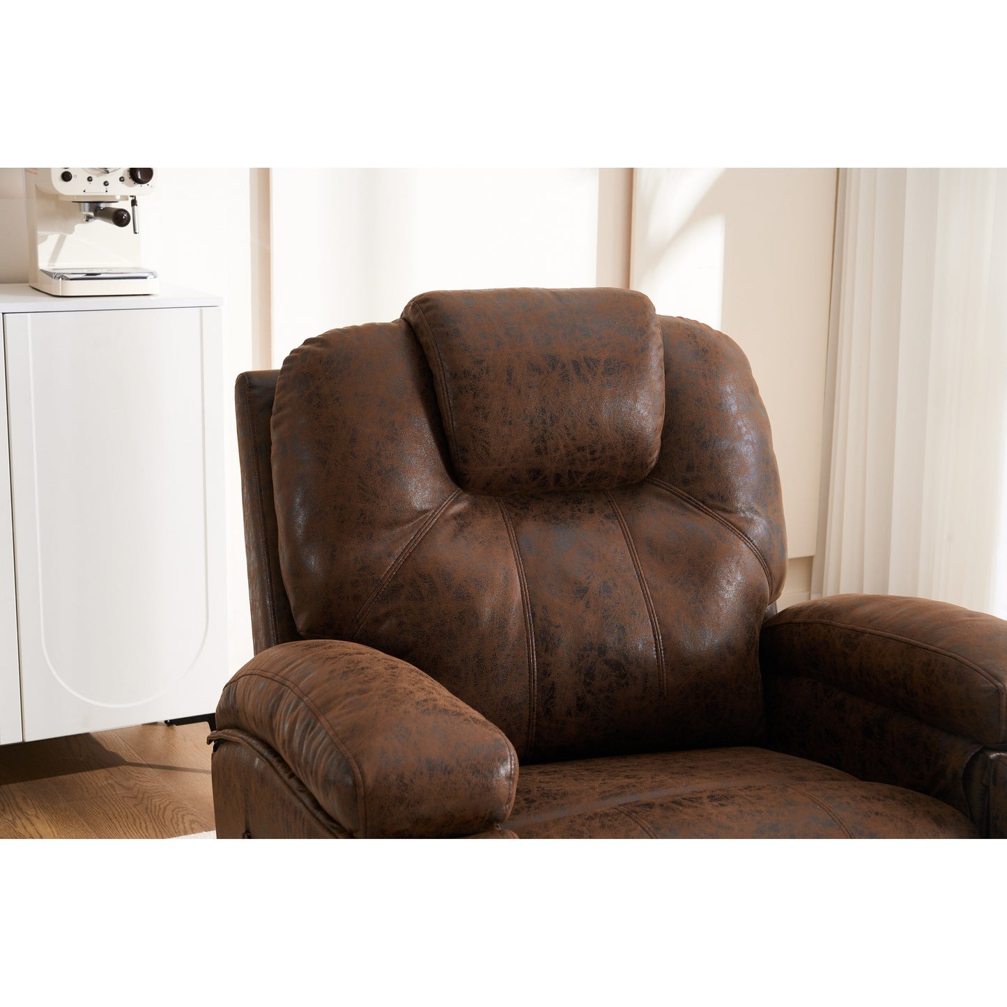 Canapé simple surdimensionné, fauteuil pivotant réglable avec poches latérales pour salon, salle de réunion, chambre à coucher