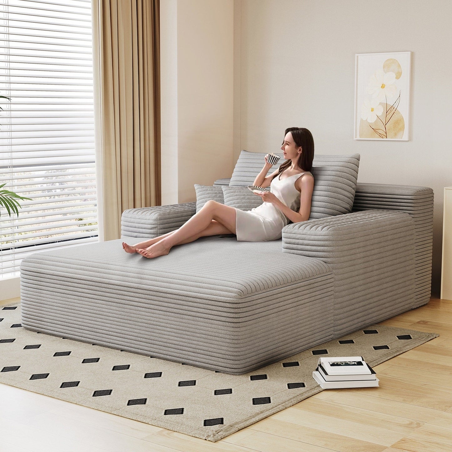 Canapé-lit rembourré surdimensionné