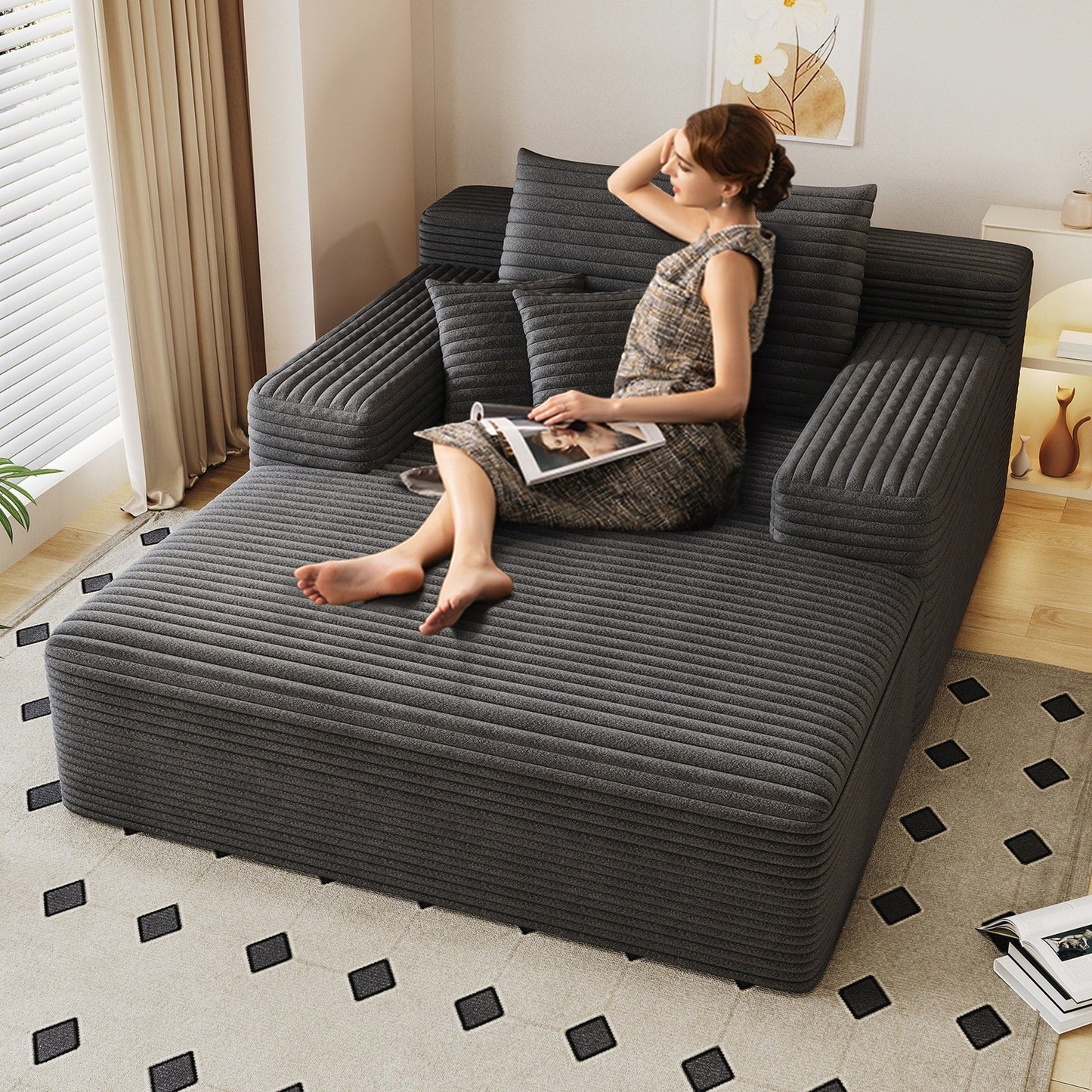 Canapé-lit rembourré surdimensionné