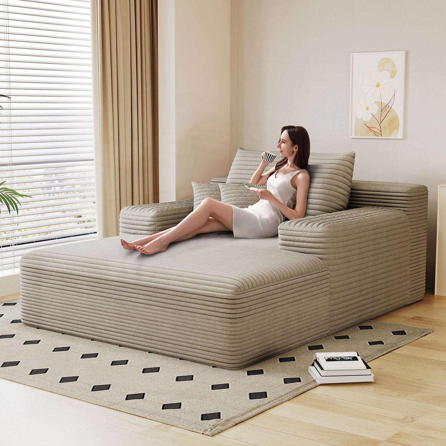 Canapé-lit rembourré surdimensionné