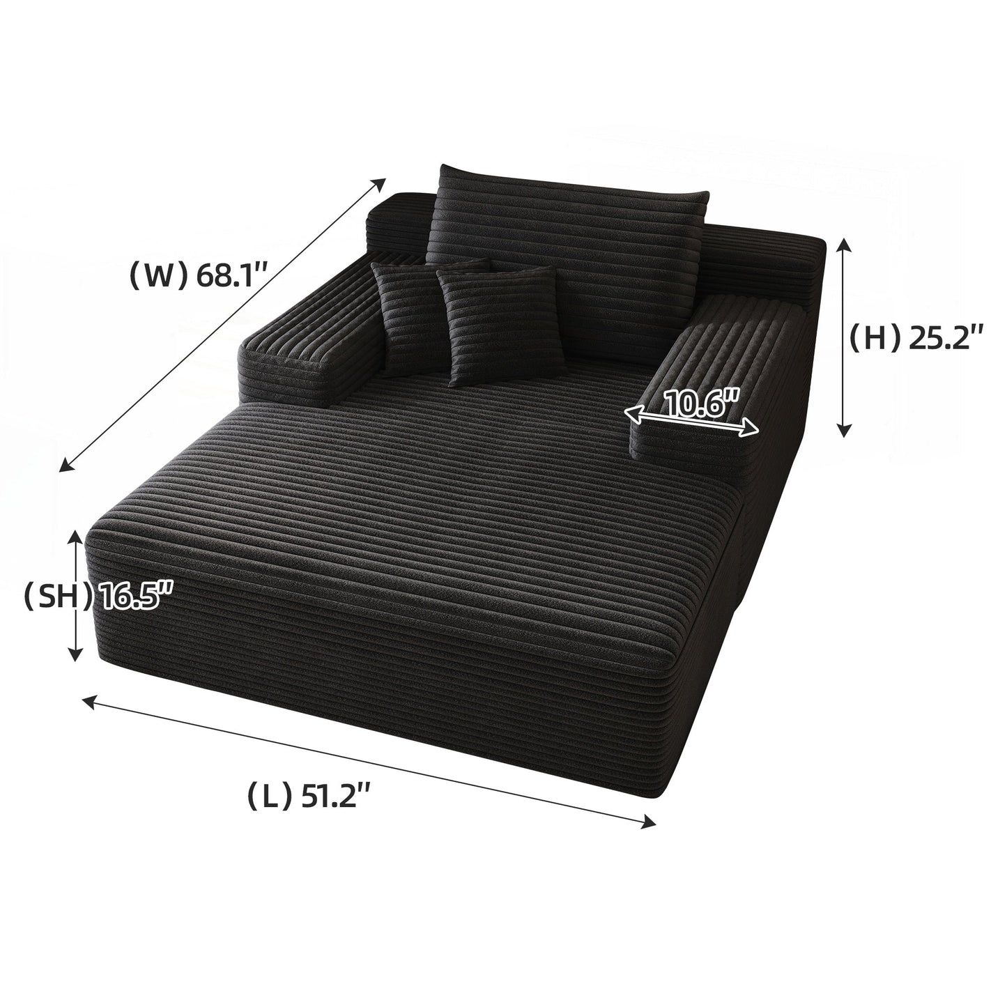 Canapé-lit rembourré surdimensionné