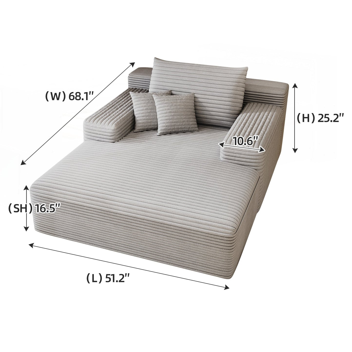 Canapé-lit rembourré surdimensionné