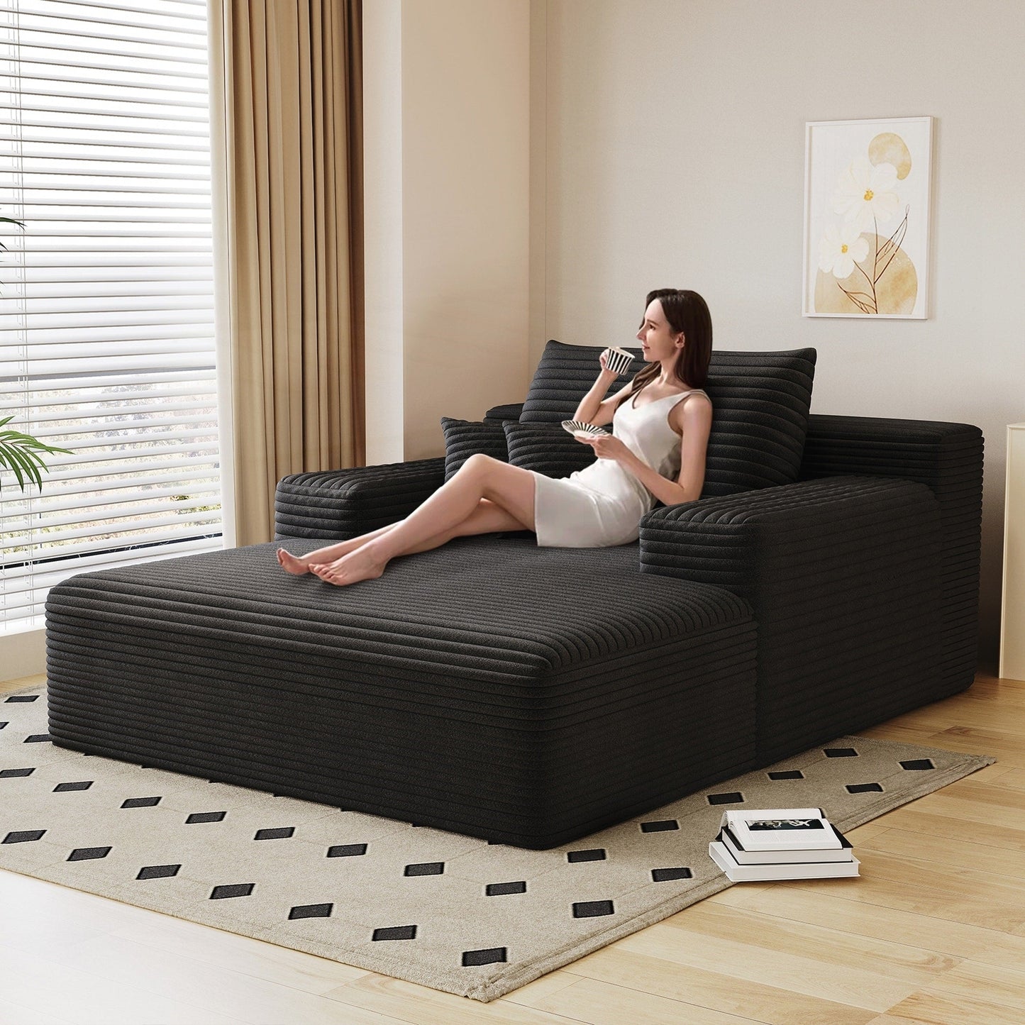 Canapé-lit rembourré surdimensionné