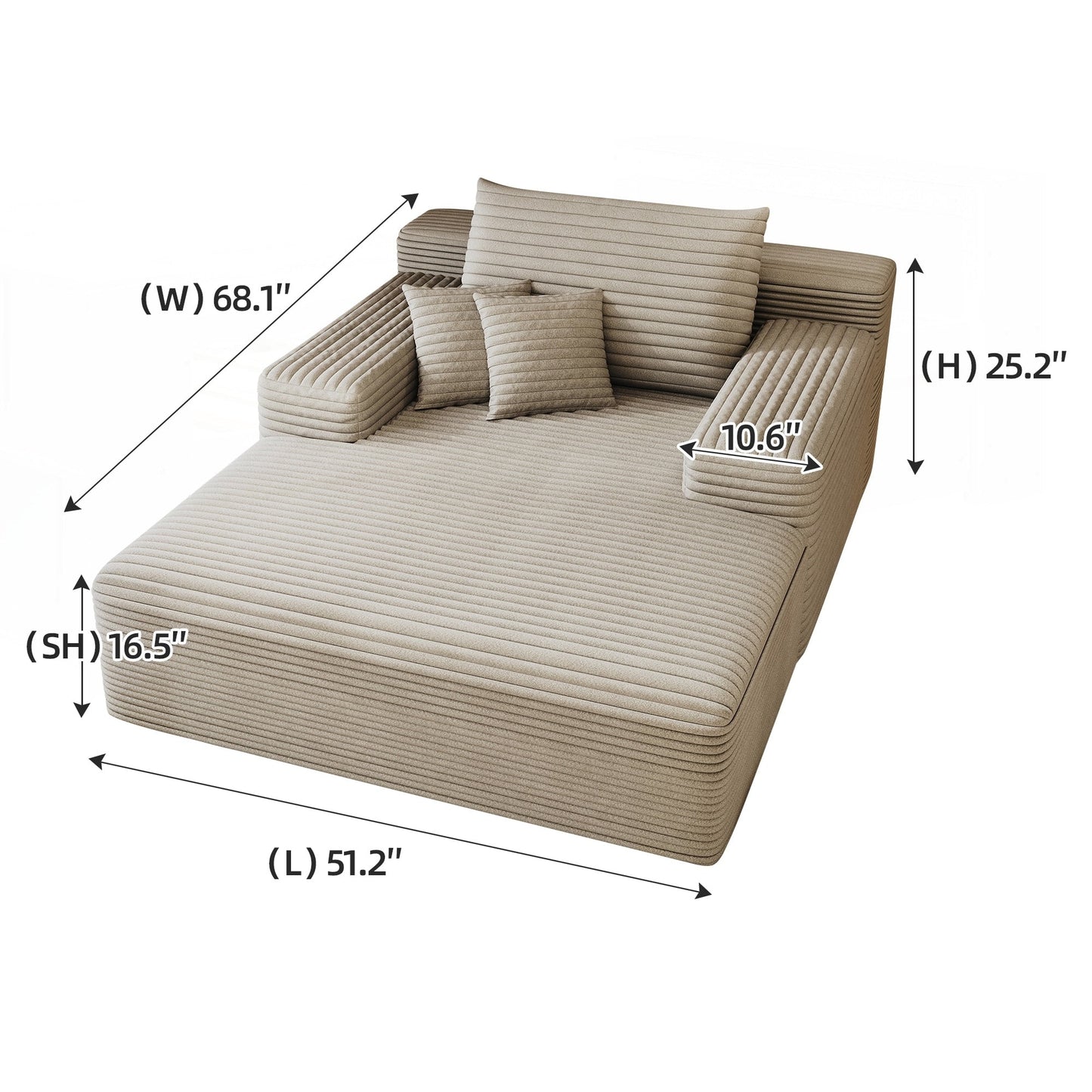 Canapé-lit rembourré surdimensionné