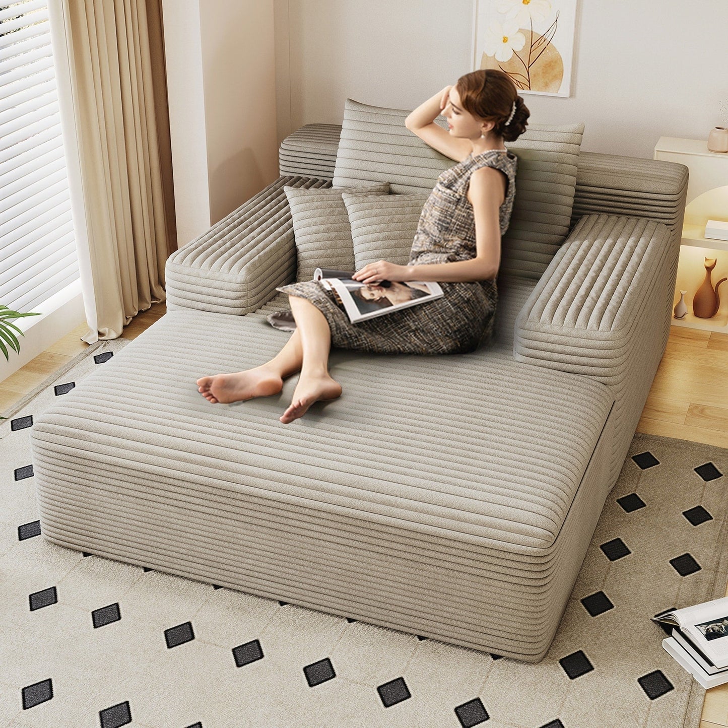 Canapé-lit rembourré surdimensionné