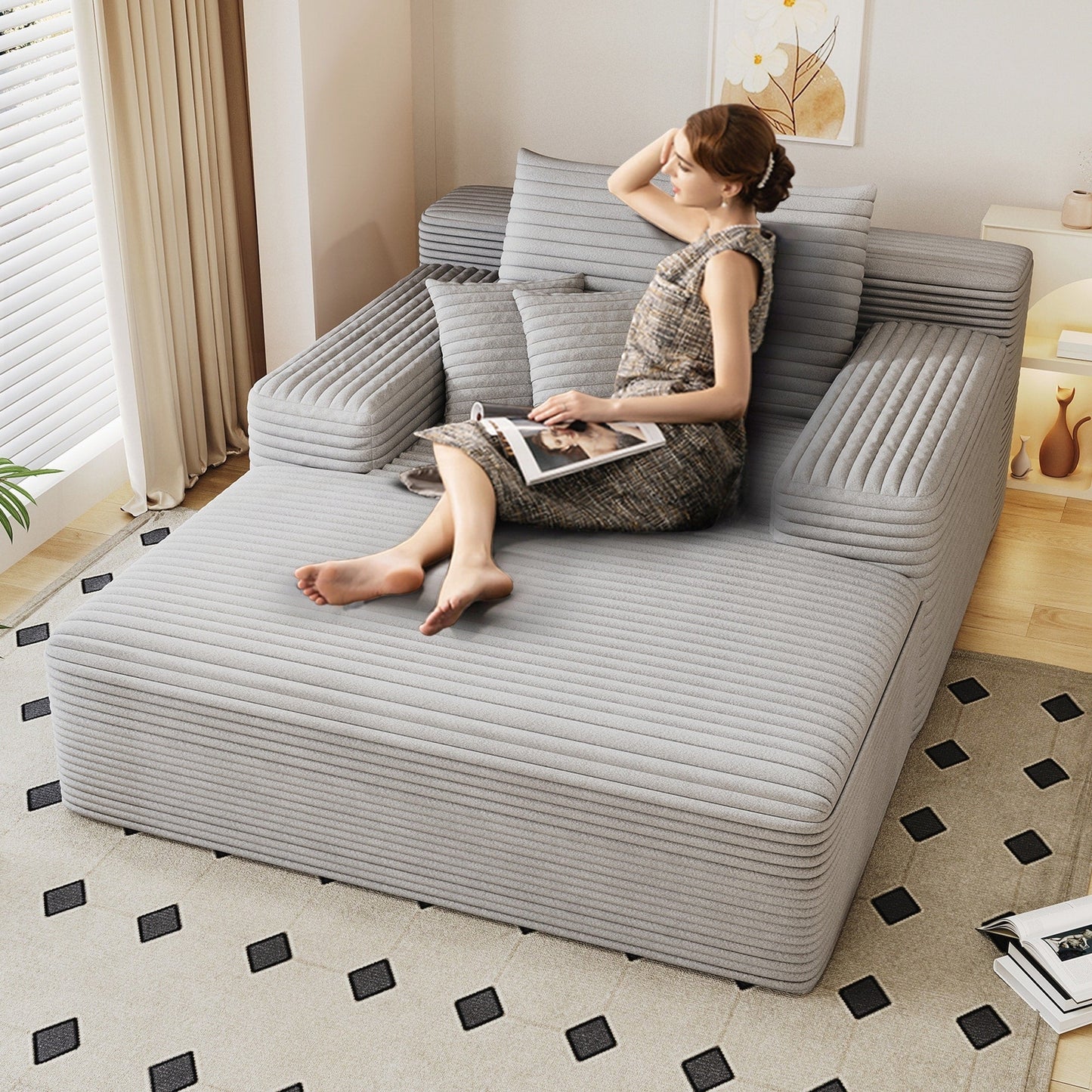 Canapé-lit rembourré surdimensionné