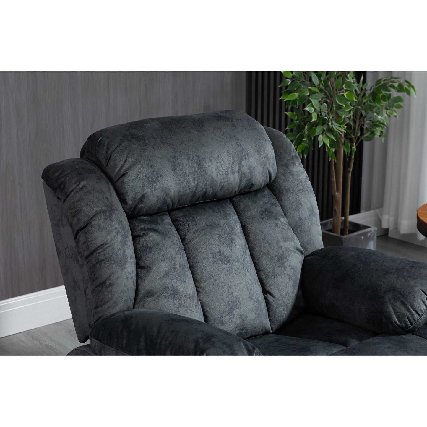 Fauteuil inclinable électrique surdimensionné en velours avec massage, chauffage lombaire, 2 poches latérales et port USB