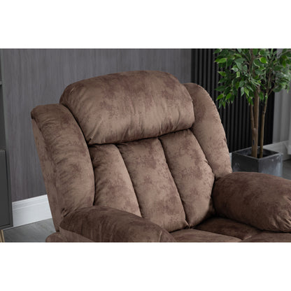 Fauteuil inclinable électrique surdimensionné en velours avec massage, chauffage lombaire, 2 poches latérales et port USB