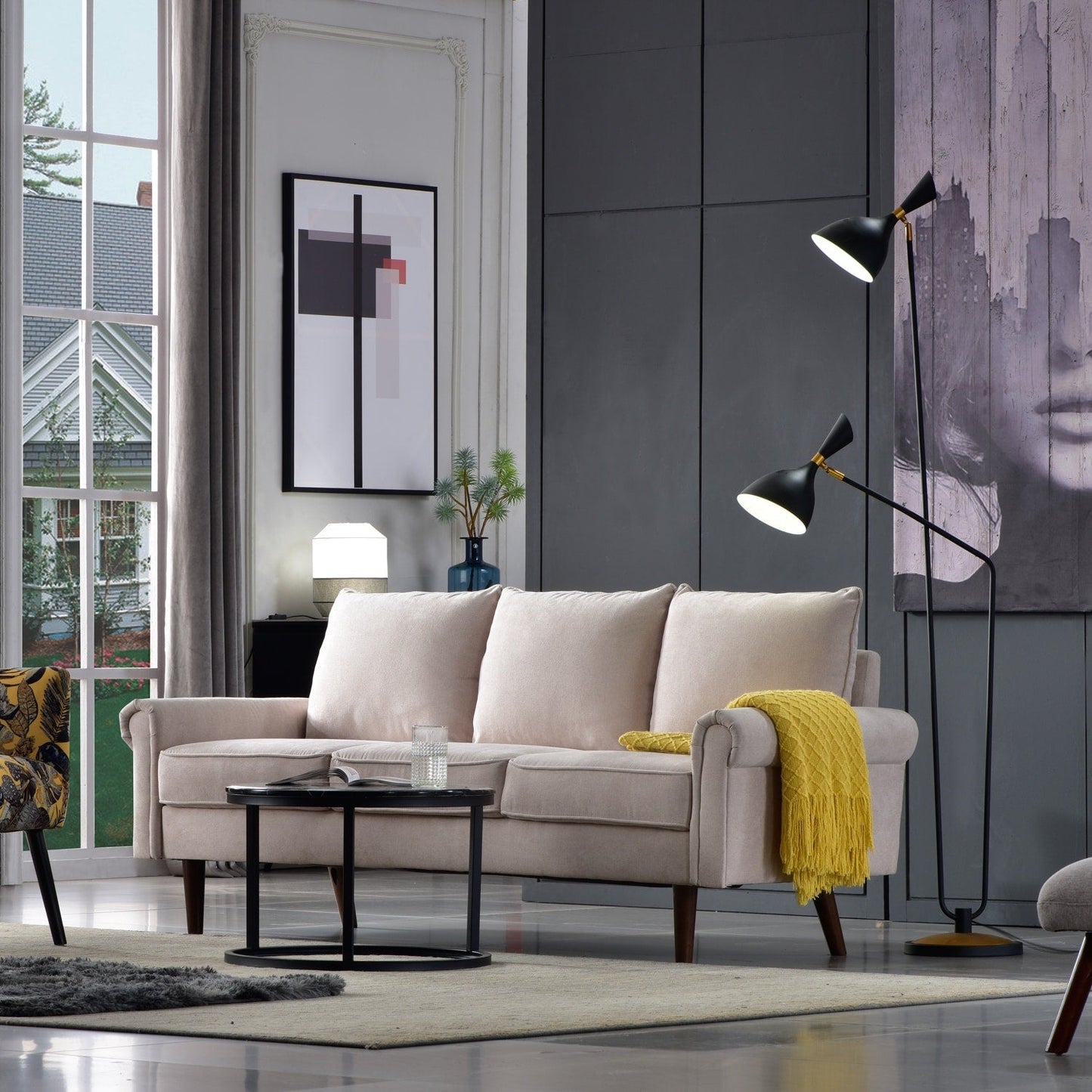 Canapé rembourré OVIOS du milieu du siècle