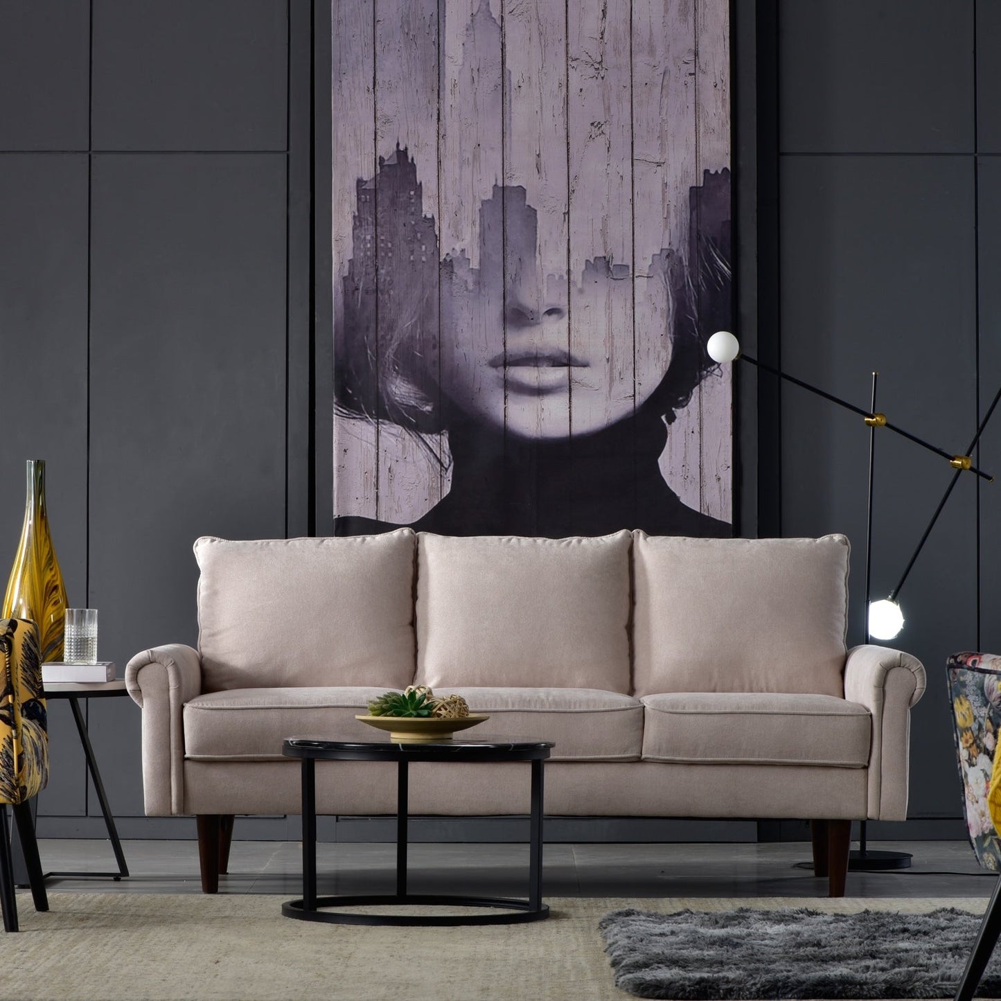 Canapé rembourré OVIOS du milieu du siècle