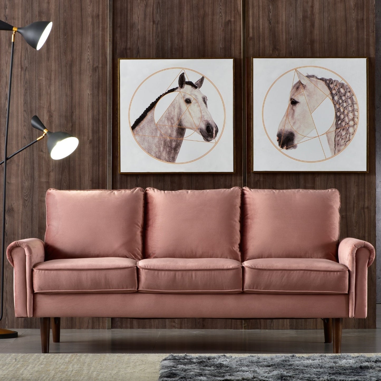 Canapé rembourré OVIOS du milieu du siècle