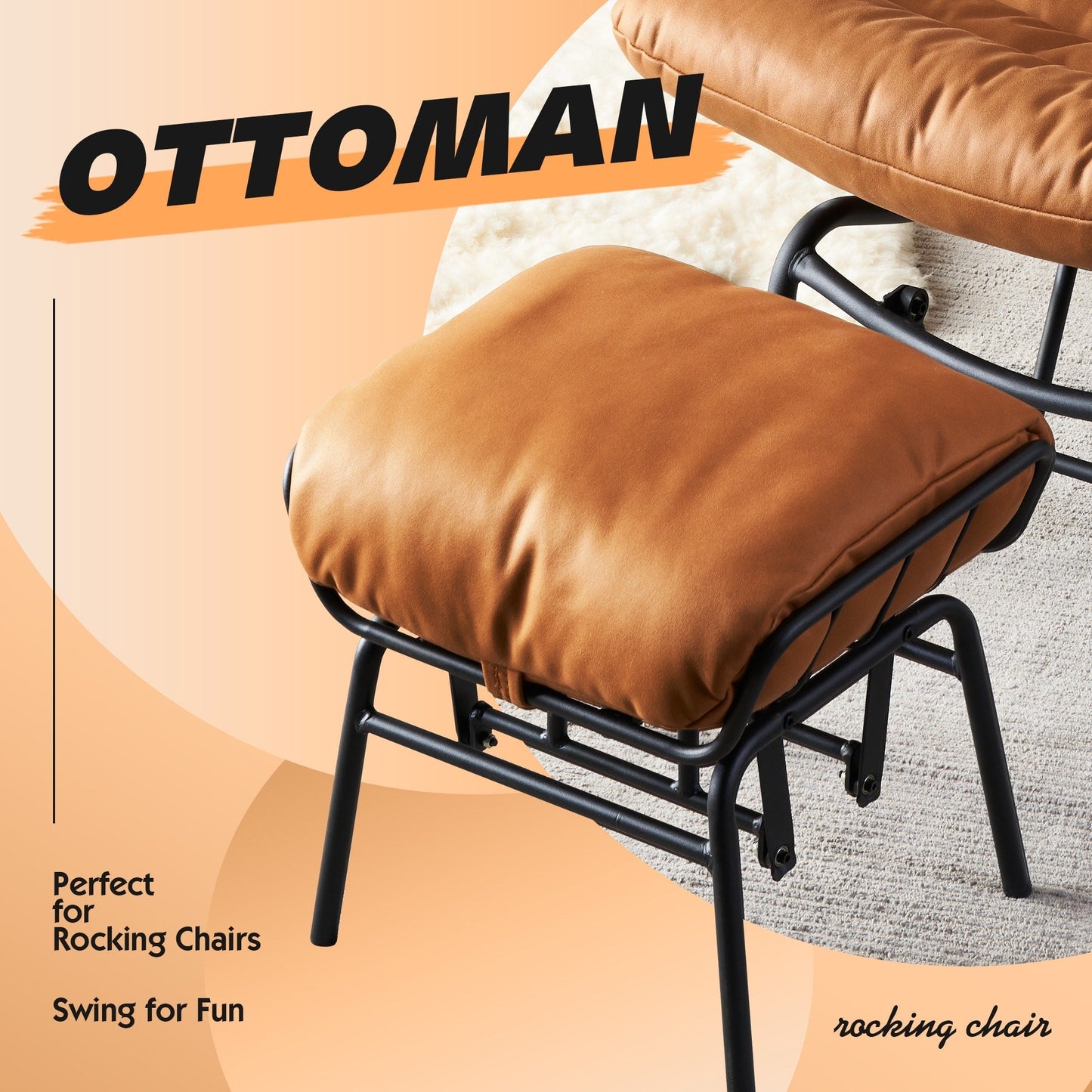 Fauteuil d'appoint de salon OVIOS Fauteuil inclinable à bascule avec pouf