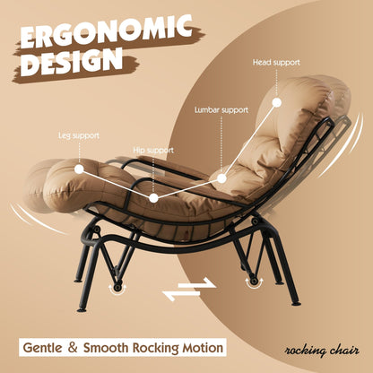 Fauteuil d'appoint de salon OVIOS Fauteuil inclinable à bascule avec pouf