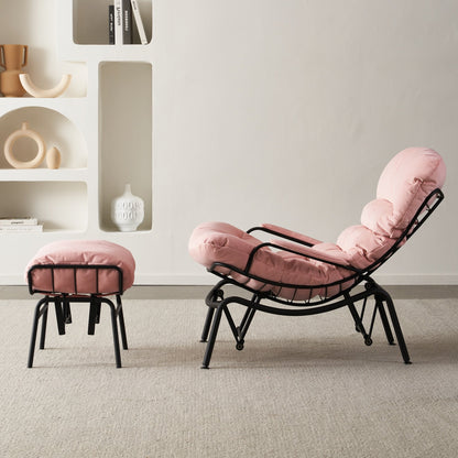 Fauteuil d'appoint de salon OVIOS Fauteuil inclinable à bascule avec pouf