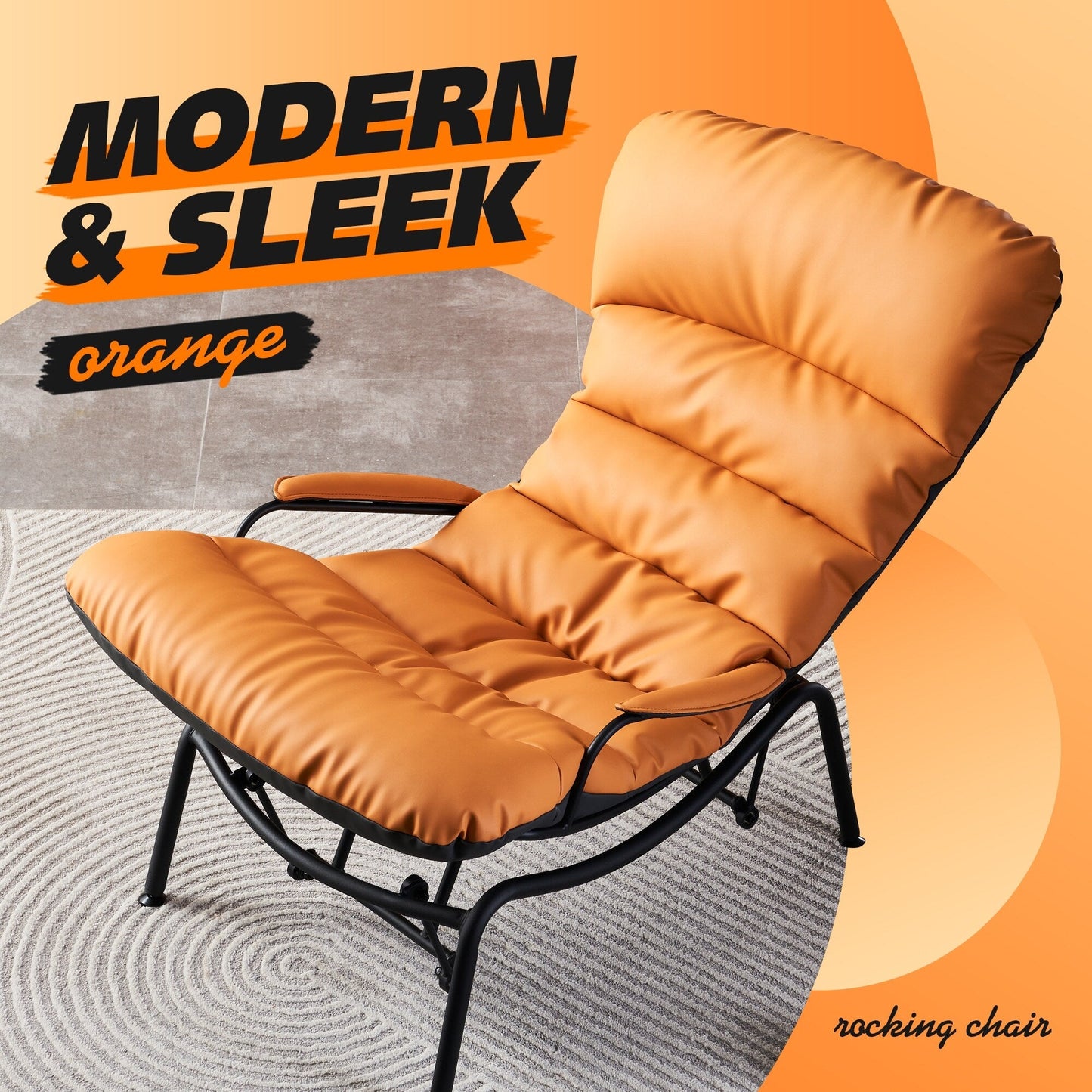 Fauteuil d'appoint de salon OVIOS Fauteuil inclinable à bascule avec pouf