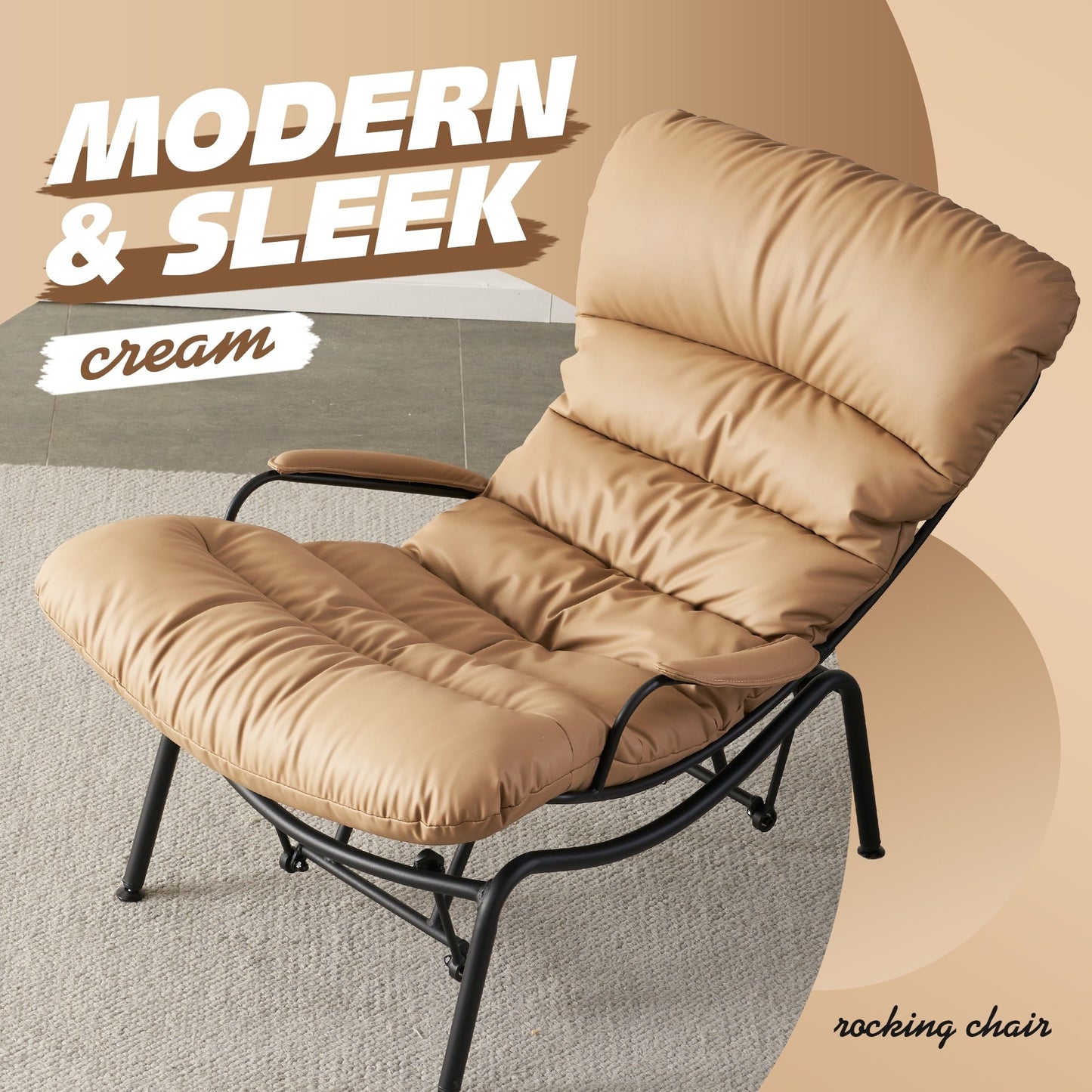 Fauteuil d'appoint de salon OVIOS Fauteuil inclinable à bascule avec pouf