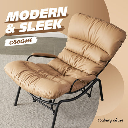 Fauteuil d'appoint de salon OVIOS Fauteuil inclinable à bascule avec pouf