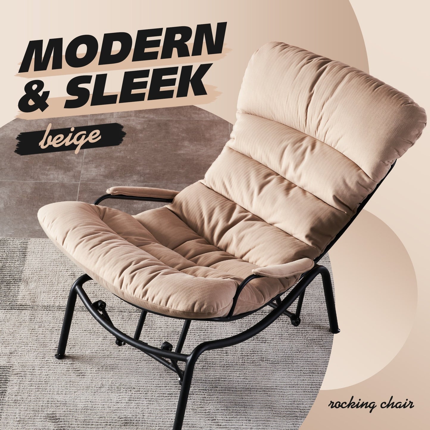 Fauteuil d'appoint de salon OVIOS Fauteuil inclinable à bascule avec pouf