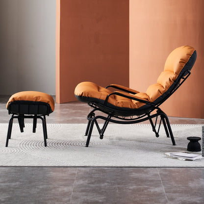 Fauteuil d'appoint de salon OVIOS Fauteuil inclinable à bascule avec pouf