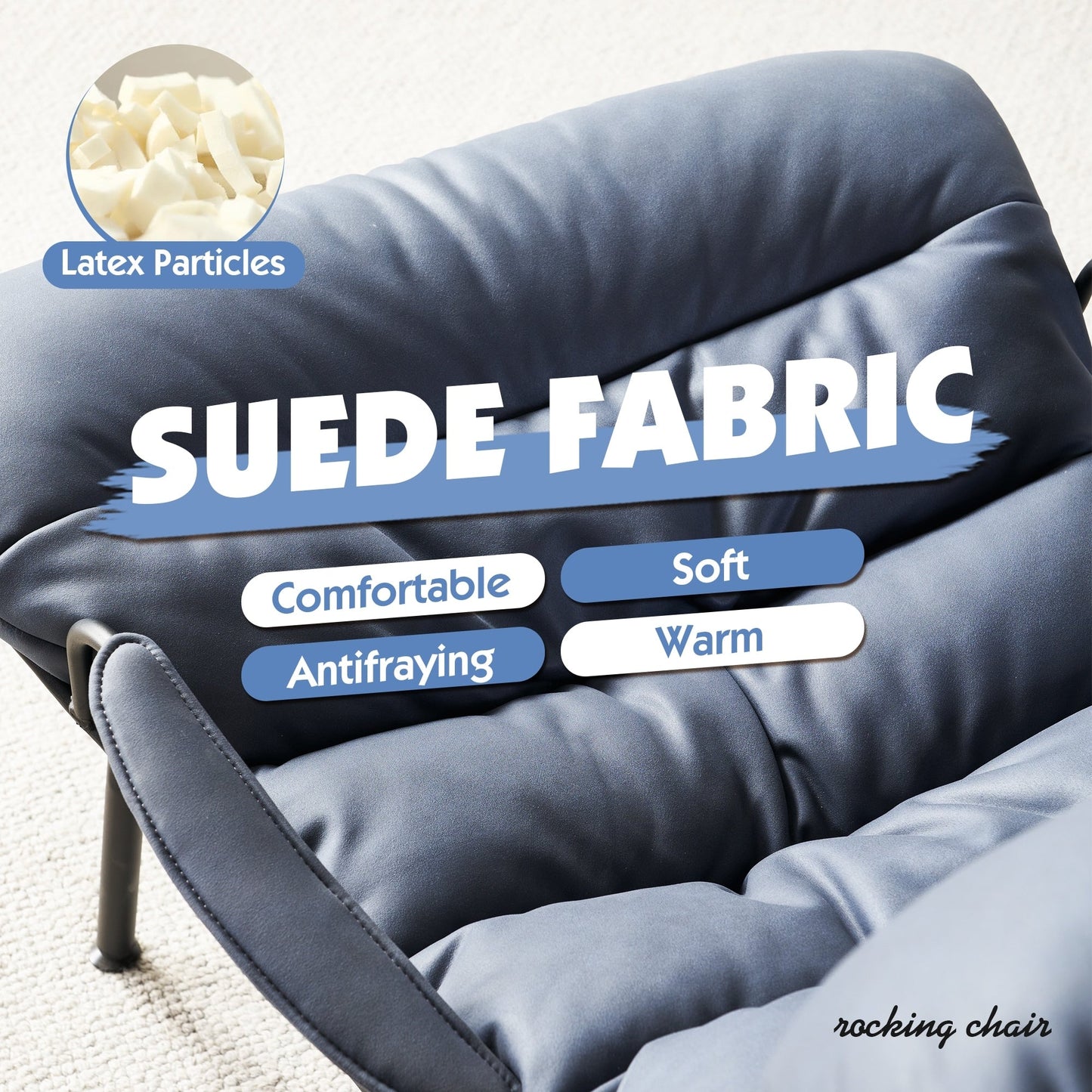 Fauteuil d'appoint de salon OVIOS Fauteuil inclinable à bascule avec pouf