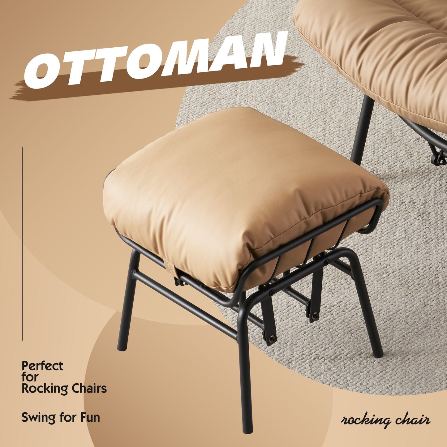 Fauteuil d'appoint de salon OVIOS Fauteuil inclinable à bascule avec pouf