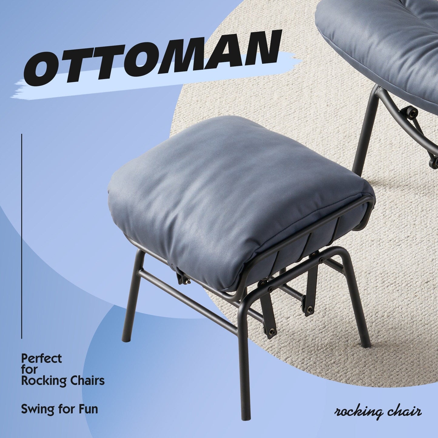 Fauteuil d'appoint de salon OVIOS Fauteuil inclinable à bascule avec pouf