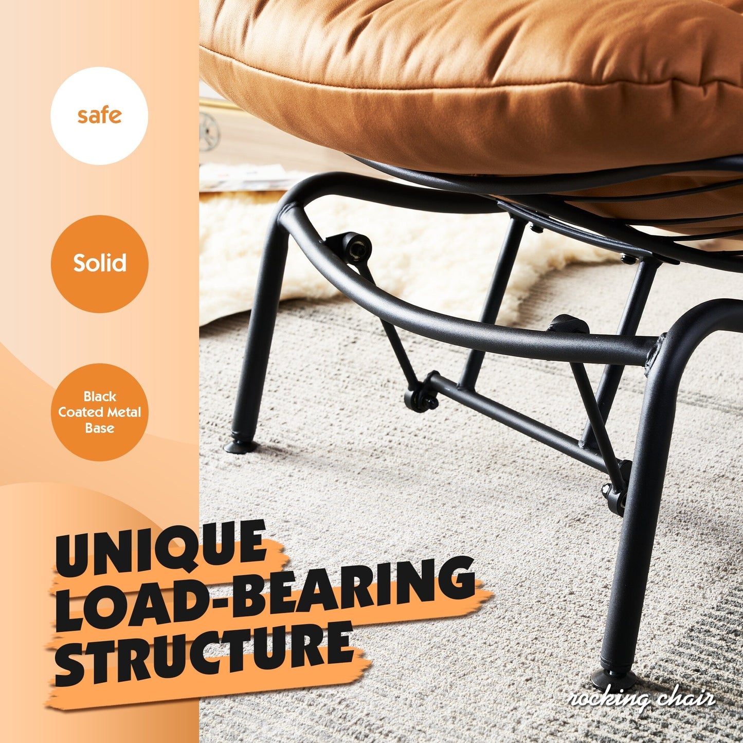 Fauteuil d'appoint de salon OVIOS Fauteuil inclinable à bascule avec pouf