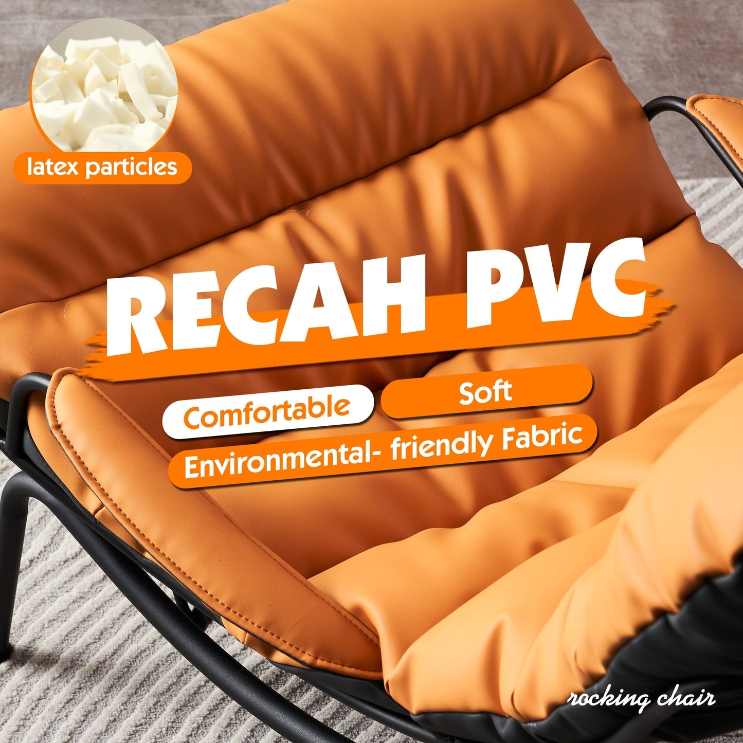 Fauteuil d'appoint de salon OVIOS Fauteuil inclinable à bascule avec pouf