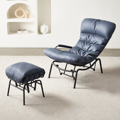 Fauteuil d'appoint de salon OVIOS Fauteuil inclinable à bascule avec pouf