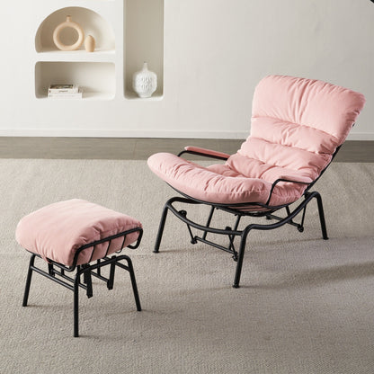 Fauteuil d'appoint de salon OVIOS Fauteuil inclinable à bascule avec pouf