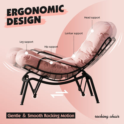 Fauteuil d'appoint de salon OVIOS Fauteuil inclinable à bascule avec pouf